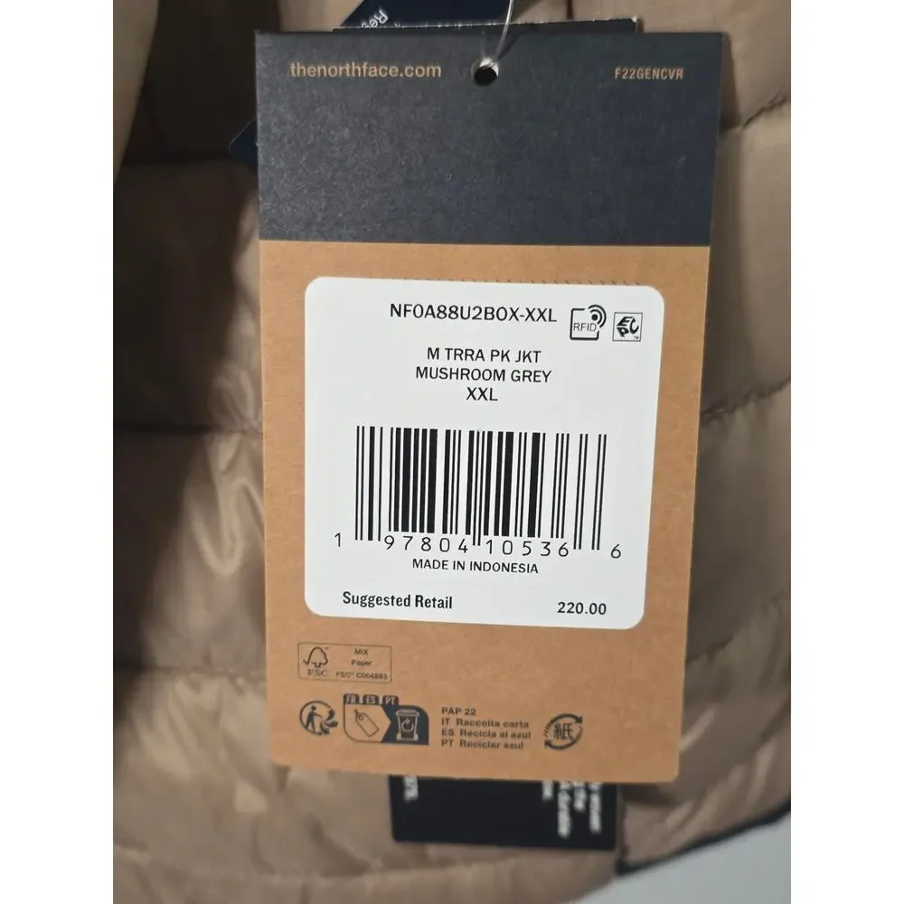 The North Face Terra Peak Jacket XXL ThermoBall Pertex Quantum Tan NWT